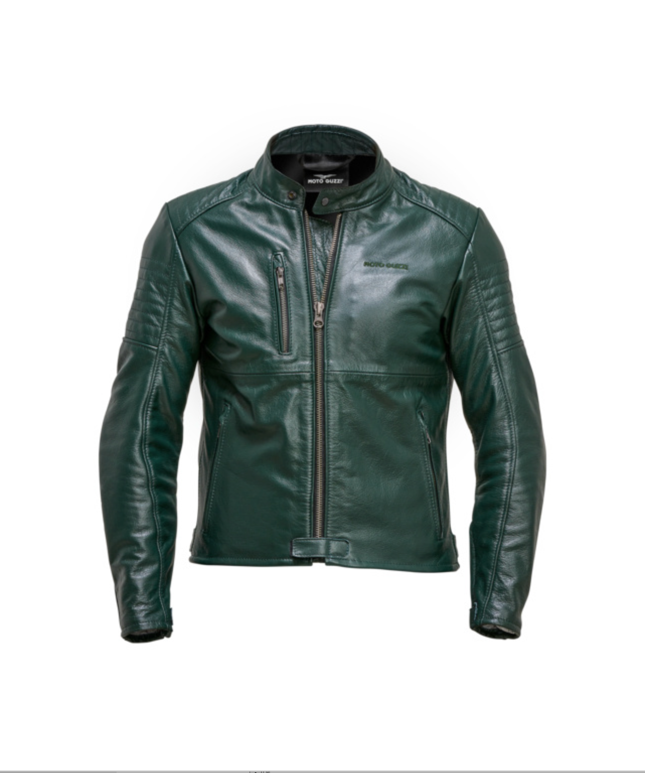 VESTE EN CUIR VERTE - MOTO GUZZI