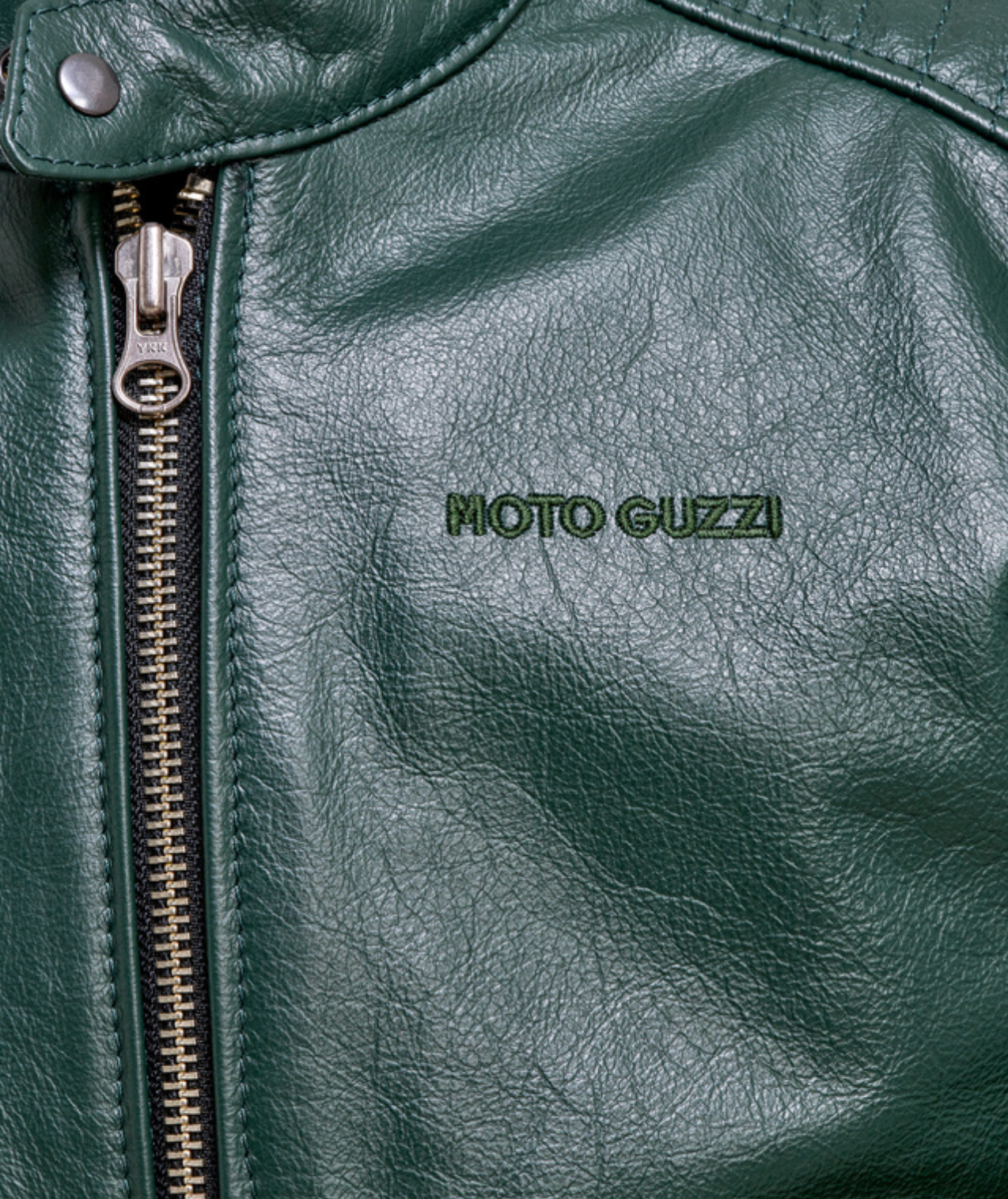 VESTE EN CUIR VERTE - MOTO GUZZI