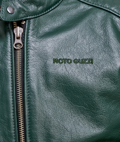 VESTE EN CUIR VERTE - MOTO GUZZI